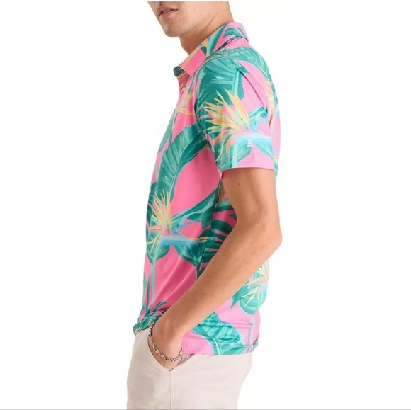 Chubbies Mens Birds Of Paradise Performance Polo, NWT - Picture 3 of 6